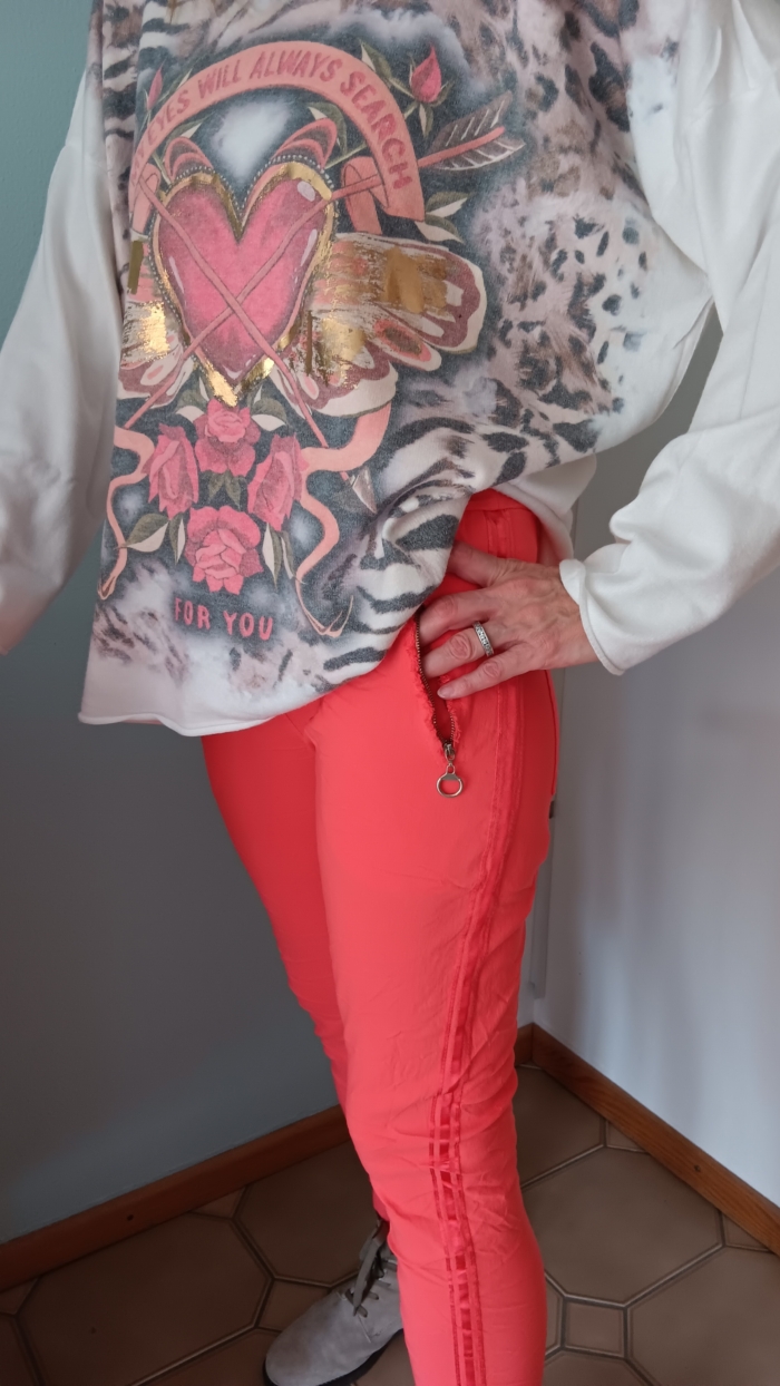 jogpant orangerot zum Pullover